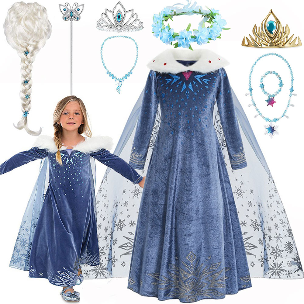 Winter Clothing Layers - Halloween Frozen Prinses Elsa's dezelfde jurk