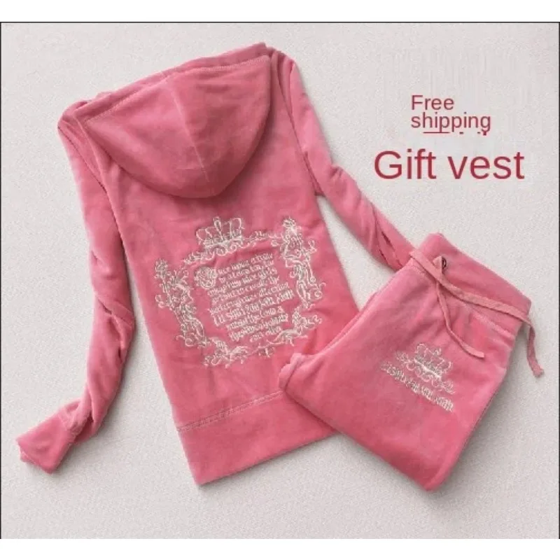 Y2K Winter Clothing - Jc Trainingspak Dames Fluwelen Damesmerk Velours