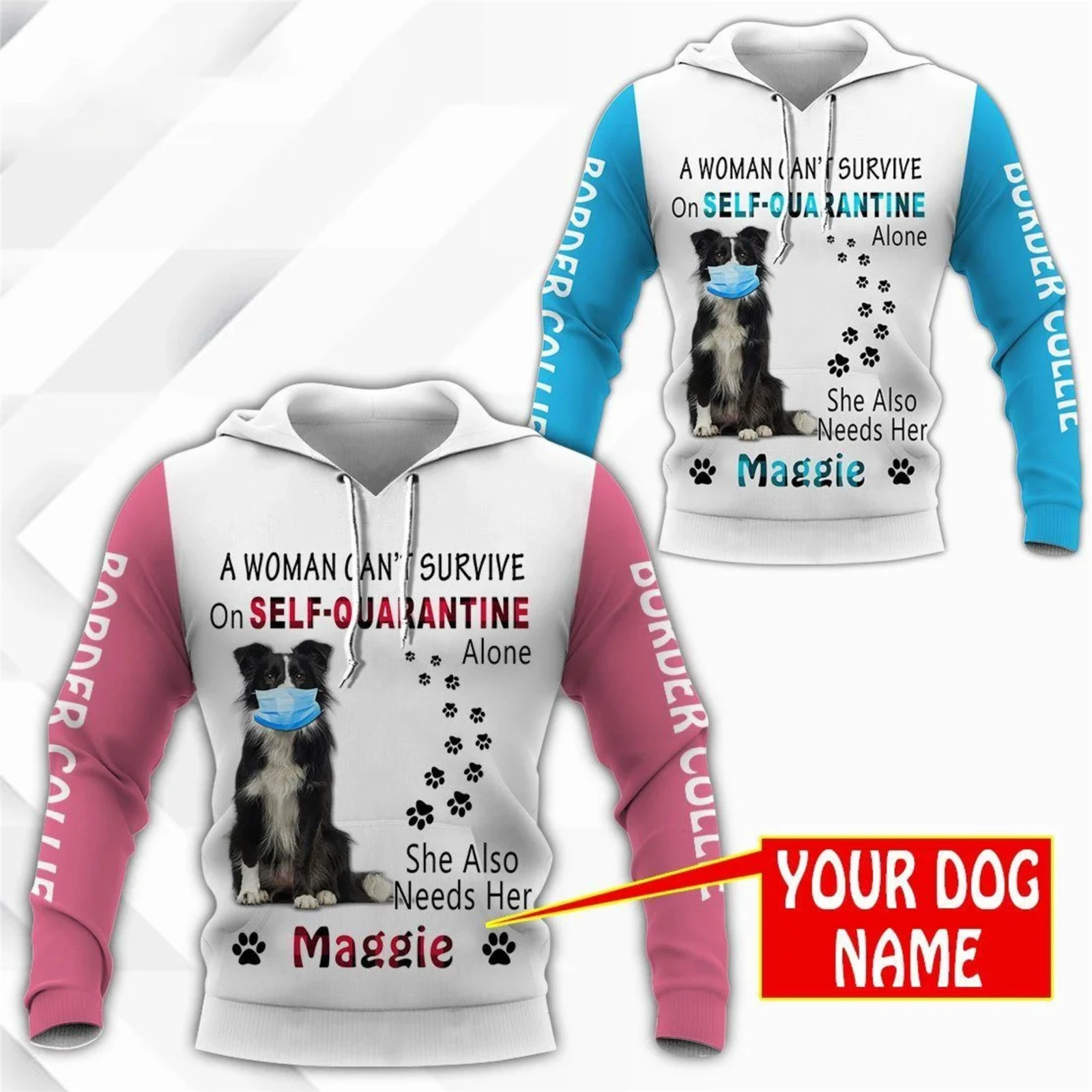 Winter Clothing Name - HX Animal Hoodie Pas uw hondenaam