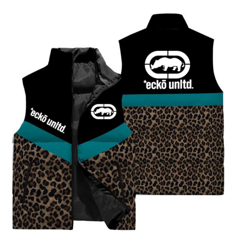 Padded Vest Gilet - Nieuw Heren Rhino Logo Luipaardprint Gevoerd