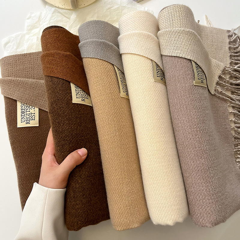 Cashmere Scarf Wrap - Modieuze effen kasjmier warme sjaal, nieuw