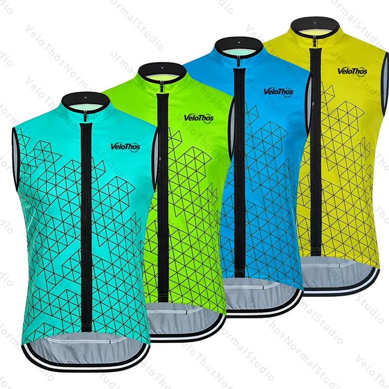 Padded Vest Gilet - VeloThos Heren Mouwloos Fietsvest Run Vest