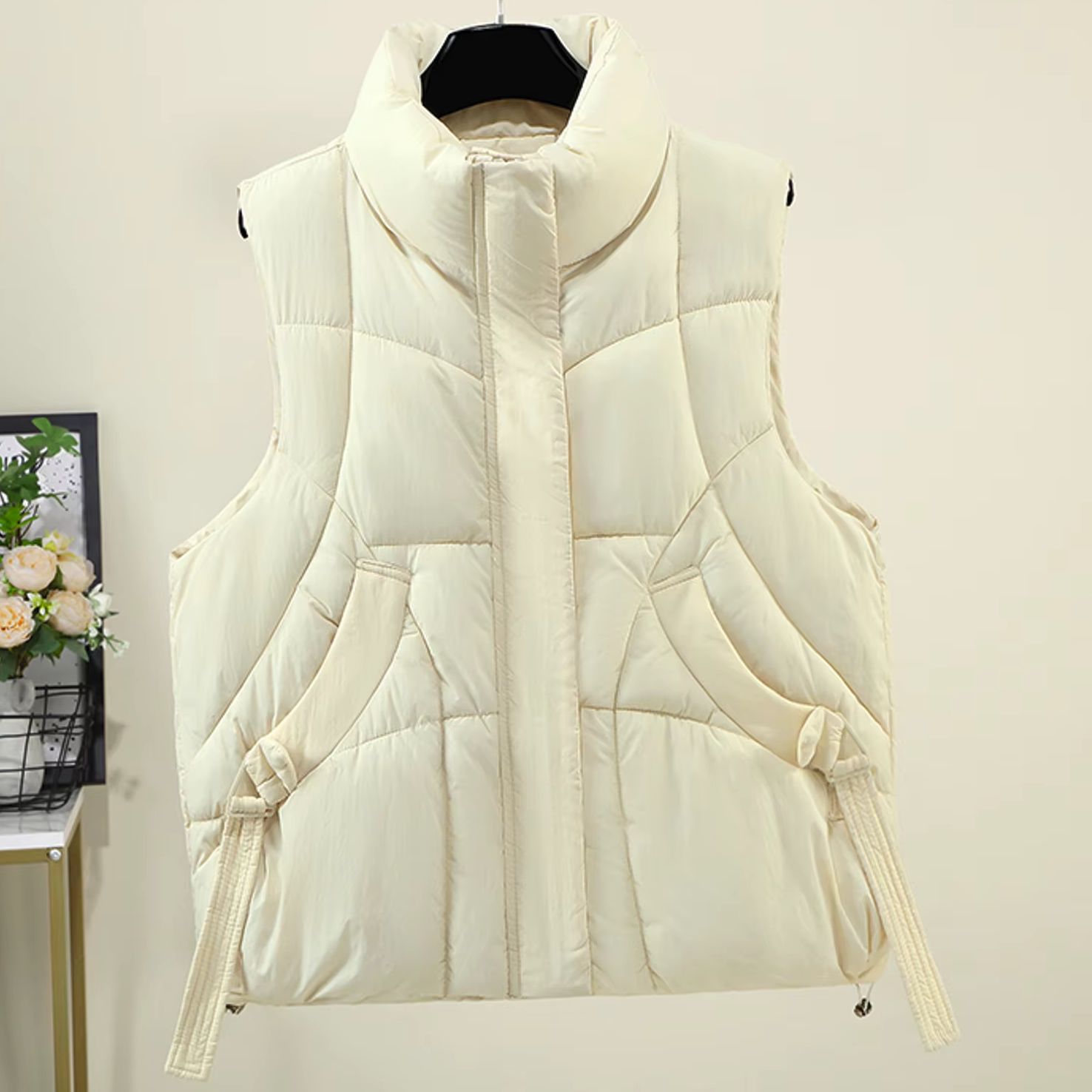 Padded Vest Gilet - Dames gewatteerd gewatteerd vest met hoge