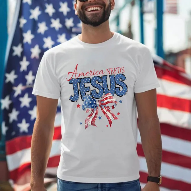 Winter Clothing Needs - Amerika heeft Jesus Christian T-shirt heren