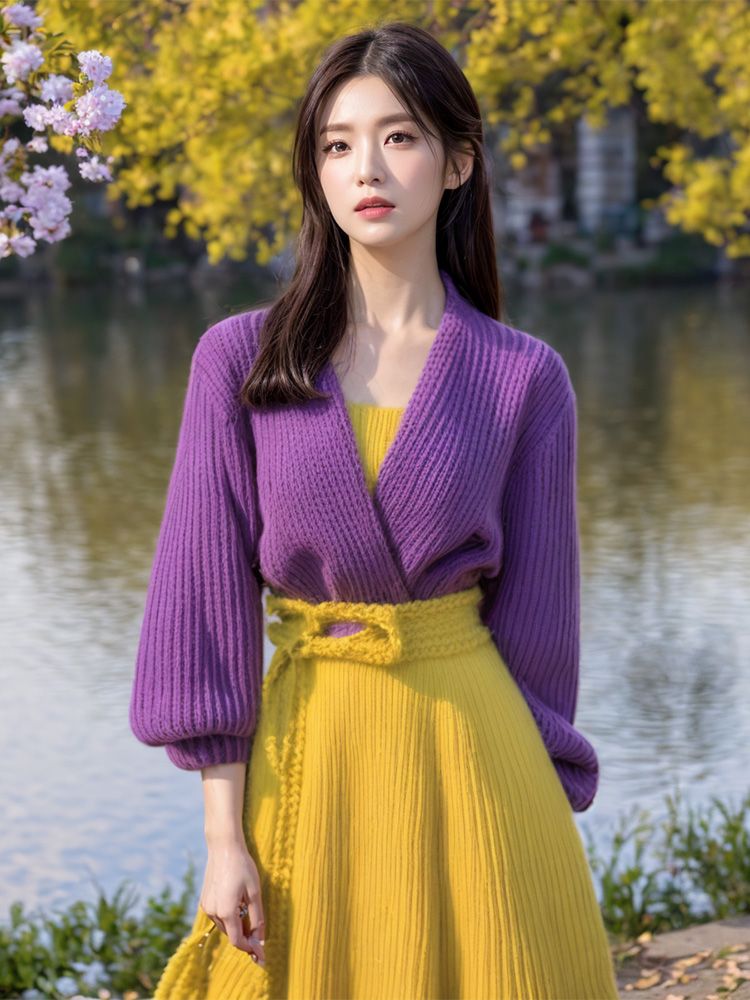 Paars splitsen gele enkellange - Yellow Winter Clothing recensie en prijs