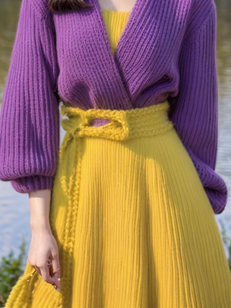 Paars splitsen gele enkellange - Yellow Winter Clothing recensie en prijs