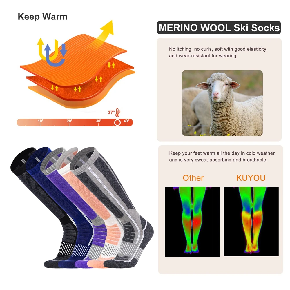 Xqqmxx 1 Paar Ski Sokken Skiën - Thermal Sock Merino recensie en prijs