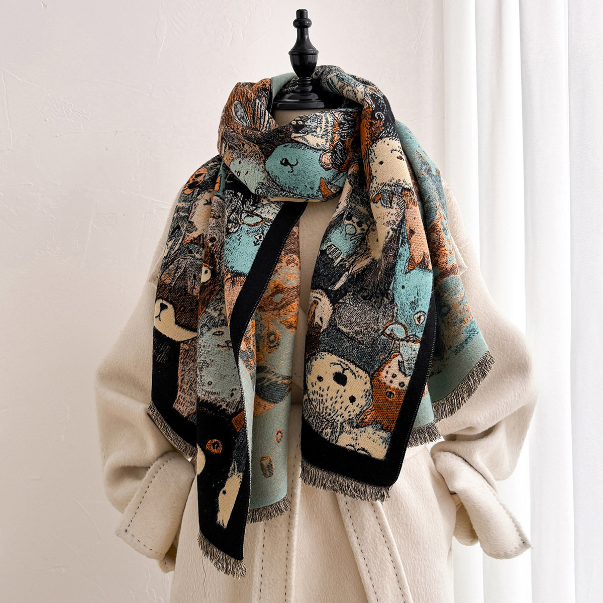 Imitatie Kasjmier Sjaal met Fr - Cashmere Scarf Wrap recensie en prijs