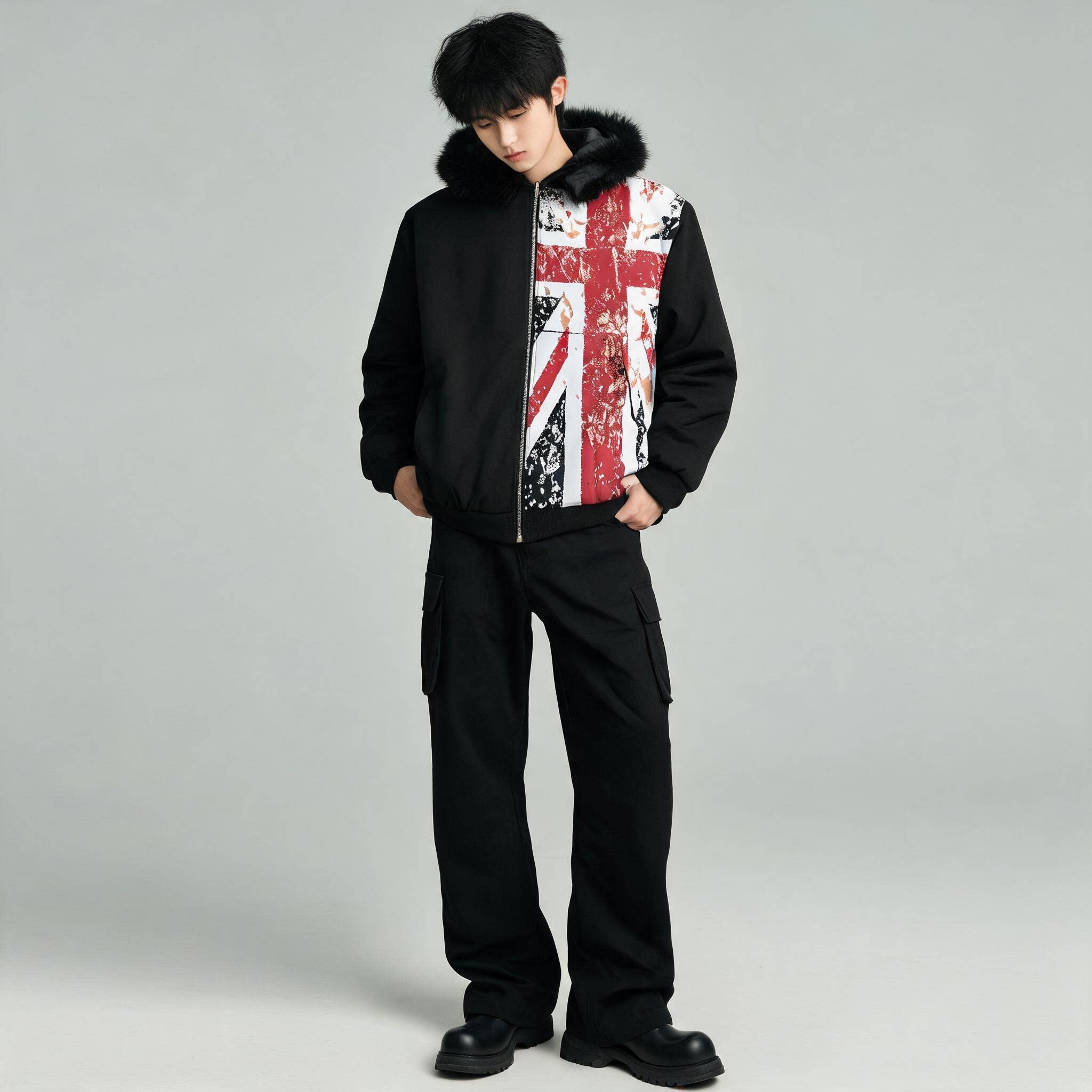 Vintage jas met UK-vlagprint,  - Winter Clothing Uk recensie en prijs