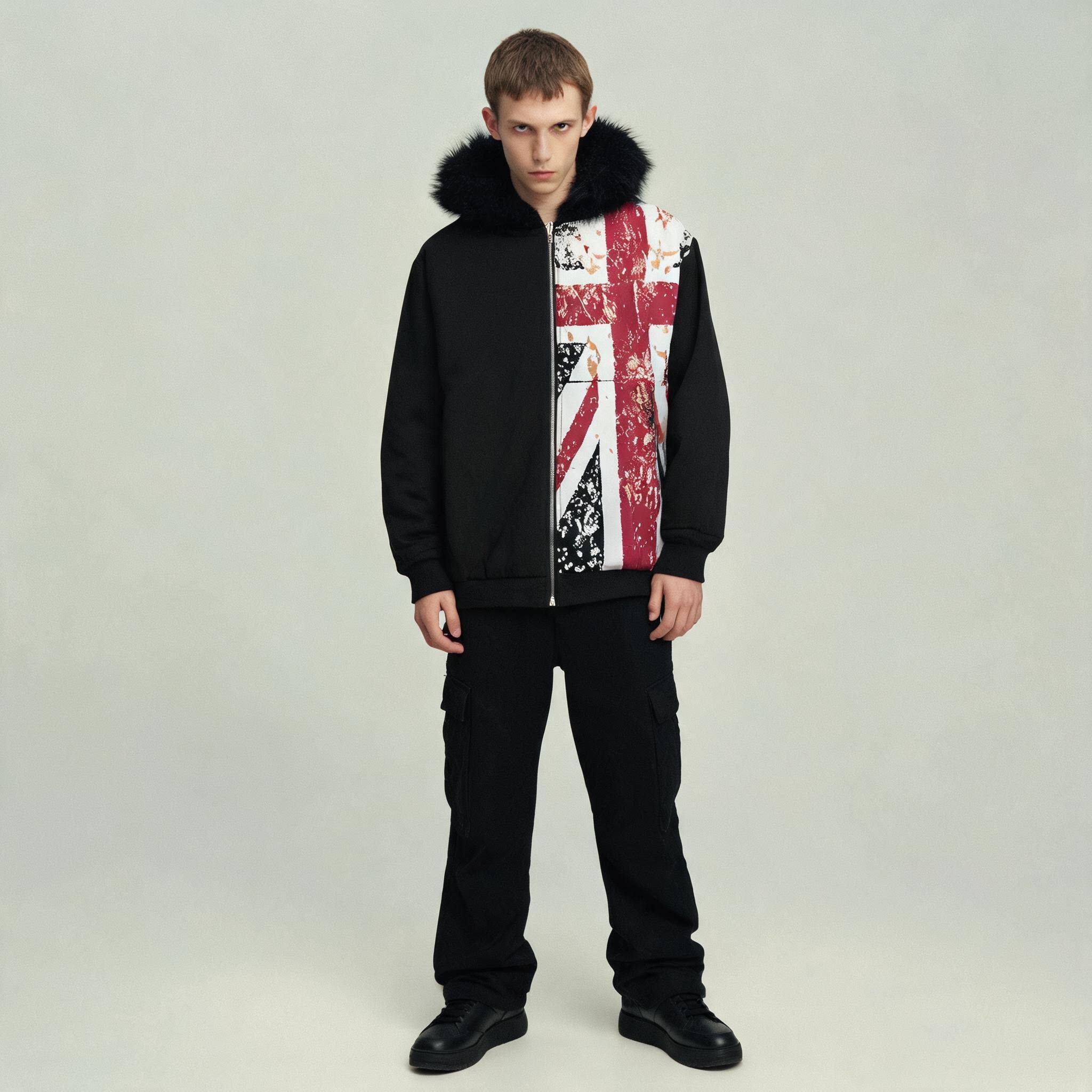 Vintage jas met UK-vlagprint,  - Winter Clothing Uk recensie en prijs