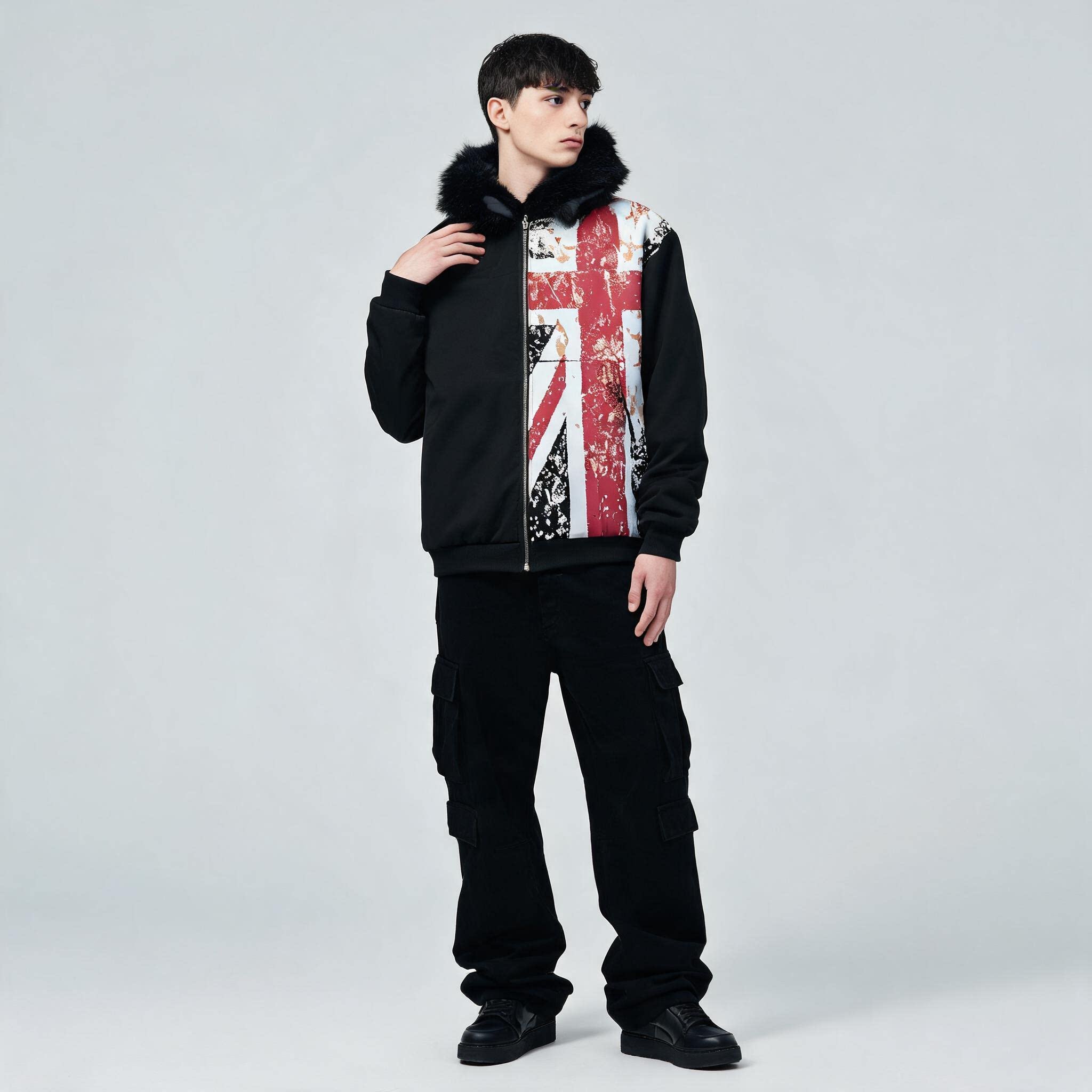 Vintage jas met UK-vlagprint,  - Winter Clothing Uk recensie en prijs