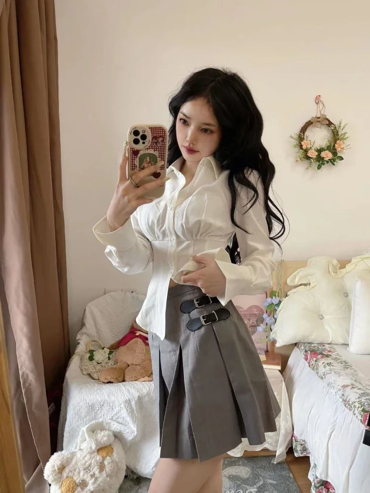 Y2K Witte Blouse Vrouwen Korea - Y2K Winter Clothing recensie en prijs