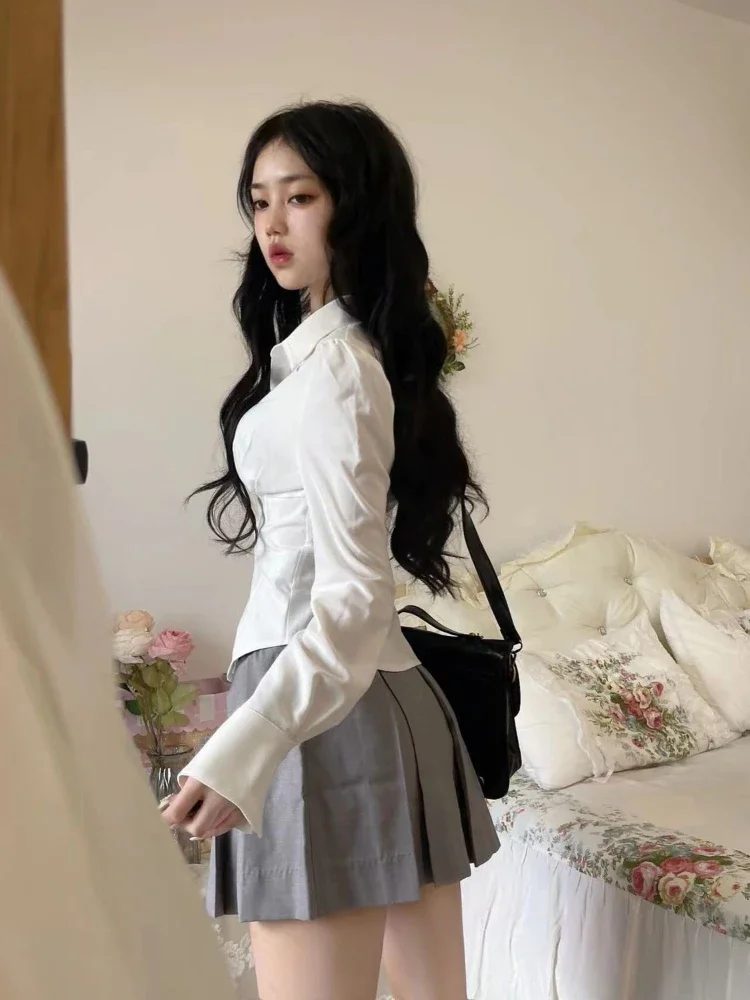 Y2K Witte Blouse Vrouwen Korea - Y2K Winter Clothing recensie en prijs